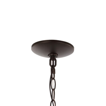 Manteo 8.25"  Farmhouse Industrial Iron/Glass Outdoor LED Pendant - JONATHAN Y